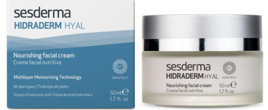 Питательный HIDRADERM HYAL Nourishing крем для лица увлажняющий от морщин, с 3 видами гиалуроновой кислоты и ретинолом