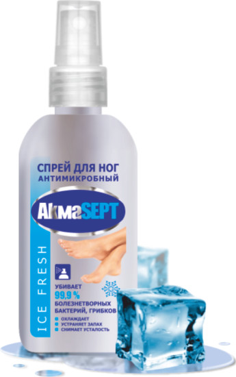 «Akmasept» «Ice Fresh» спрей для ног антимикробный 90 мл AKMASEPT ICE FRESH АЯҚҚА АРНАЛҒАН МИКРОБҚА ҚАРСЫ СПРЕЙ 90МЛ
