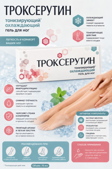 Тонизирующий охлаждающий гель для ног.