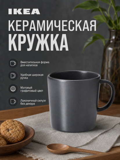DINERA кружка икеа, 300 мл, керамика