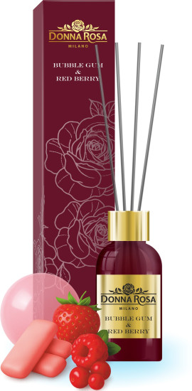 «Donna Rosa» Аромадиффузор «Bubble Gum & Red Berry» «Donna Rosa» Сұйық диффузор «Bubble Gum & Red Berry»