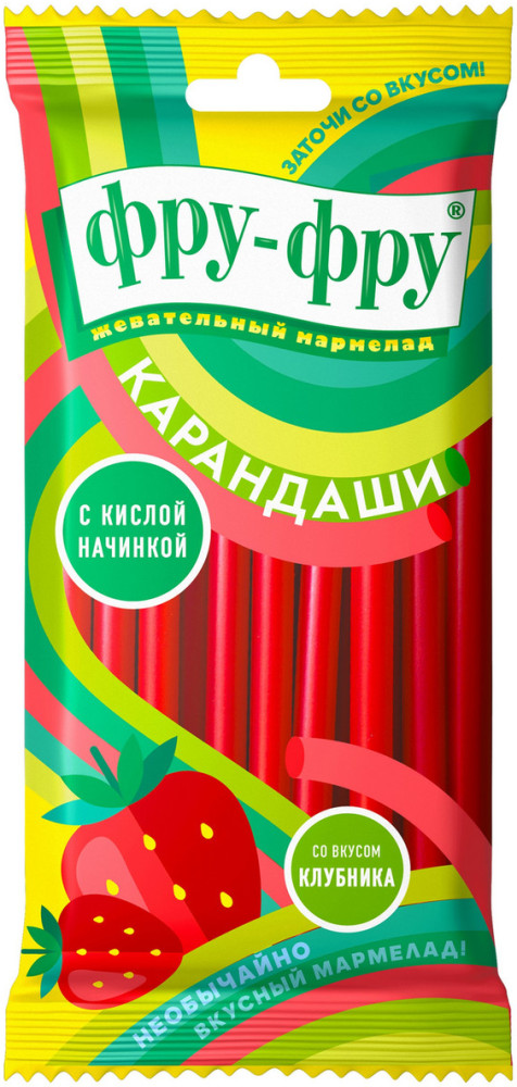 Мармелад жевательный со вкусом клубники «Карандаши» | Фру-фру