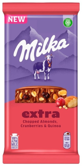 Шоколад молочный c миндалем, клюквой и киноа