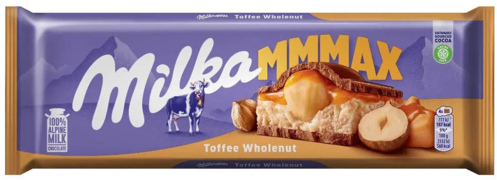 Шоколад молочный с цельным фундуком и карамелью «Toffee Wholenut» | MMMAX | Milka