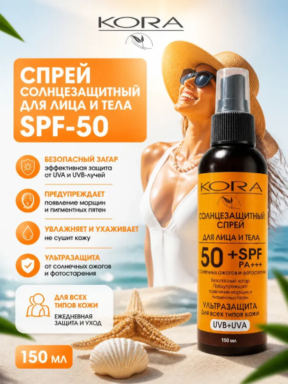 Спрей солнцезащитный для лица и тела SPF 50+