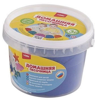 Морской песок для лепки и моделирования (0,7 кг), цвет синий | Домашняя песочница | Lori