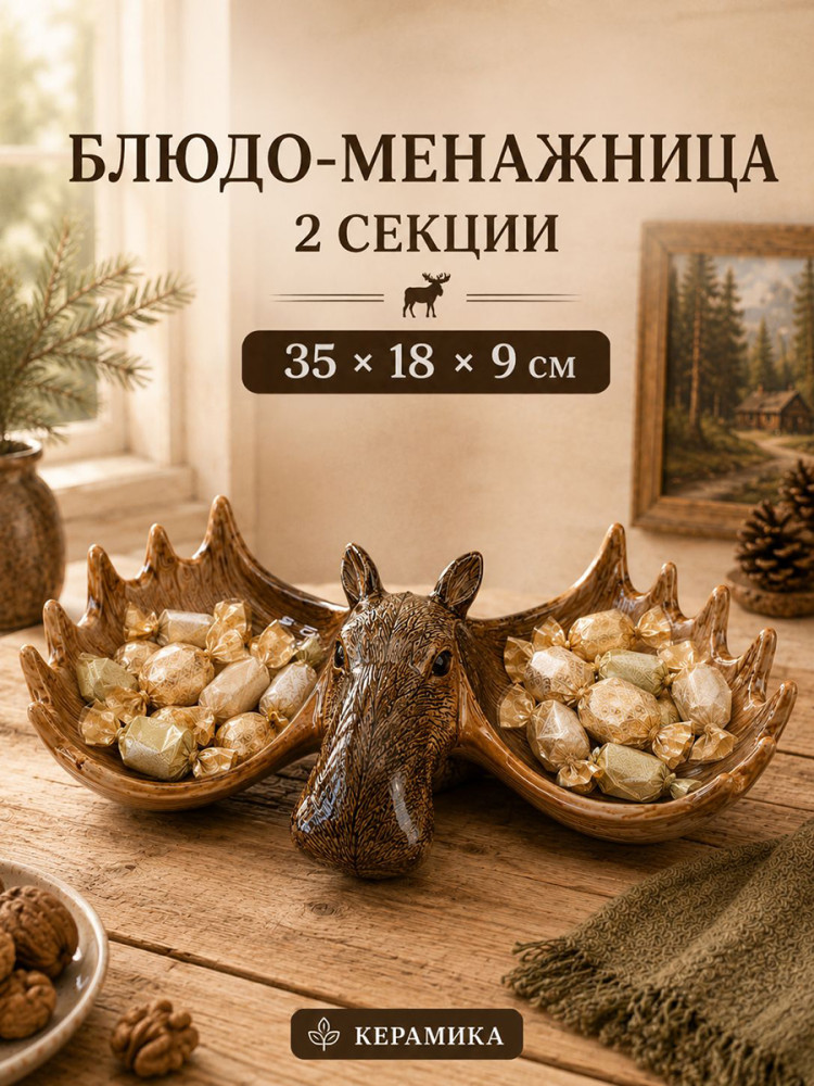 Блюдо-менажница «Лось» | Лось | Elan Gallery