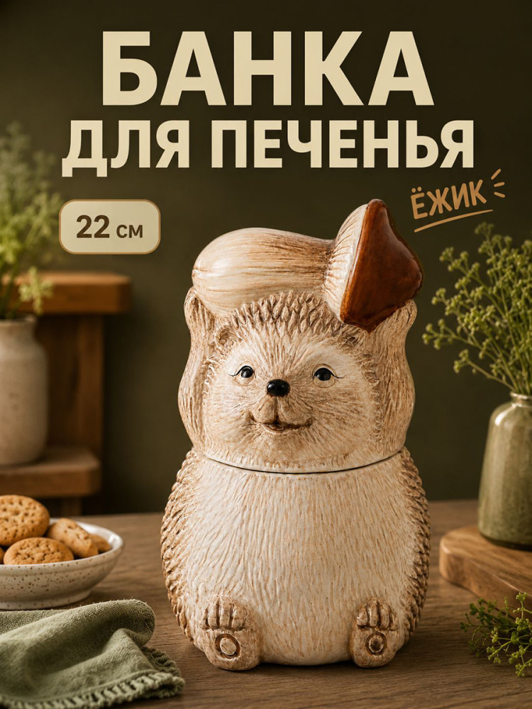 Банка для печенья с крышкой «Ёжики» | Ёжики | Elan Gallery