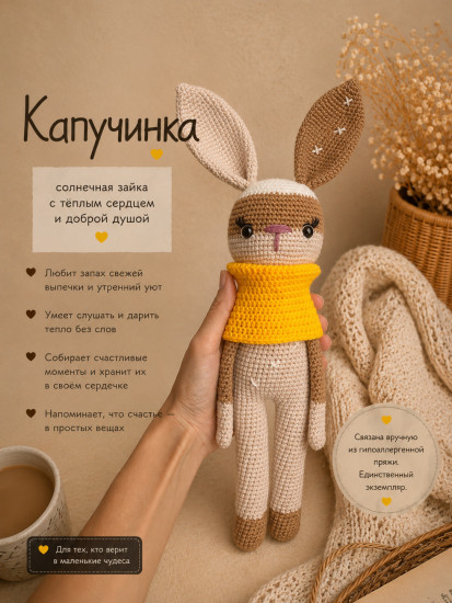 Кролик ручной работы «Капучинка»