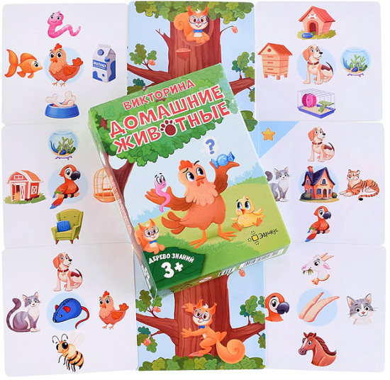 Игра настольная «Дерево знаний. Домашние животные»