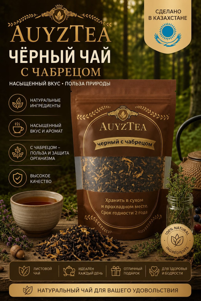 Чай черный листовой с чабрецом | AuyzTea