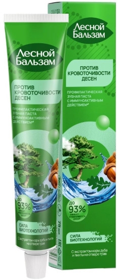 Зубная паста с экстрактами коры дуба и пихты на отваре трав