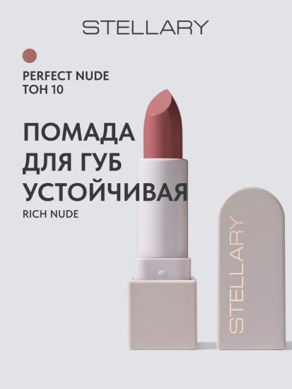 Помада для губ Устойчивая Long lasting lipstick Rich Nude, тон: 10