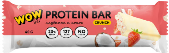 Батончик протеиновый со вкусом клубники и кокоса «Crunch»