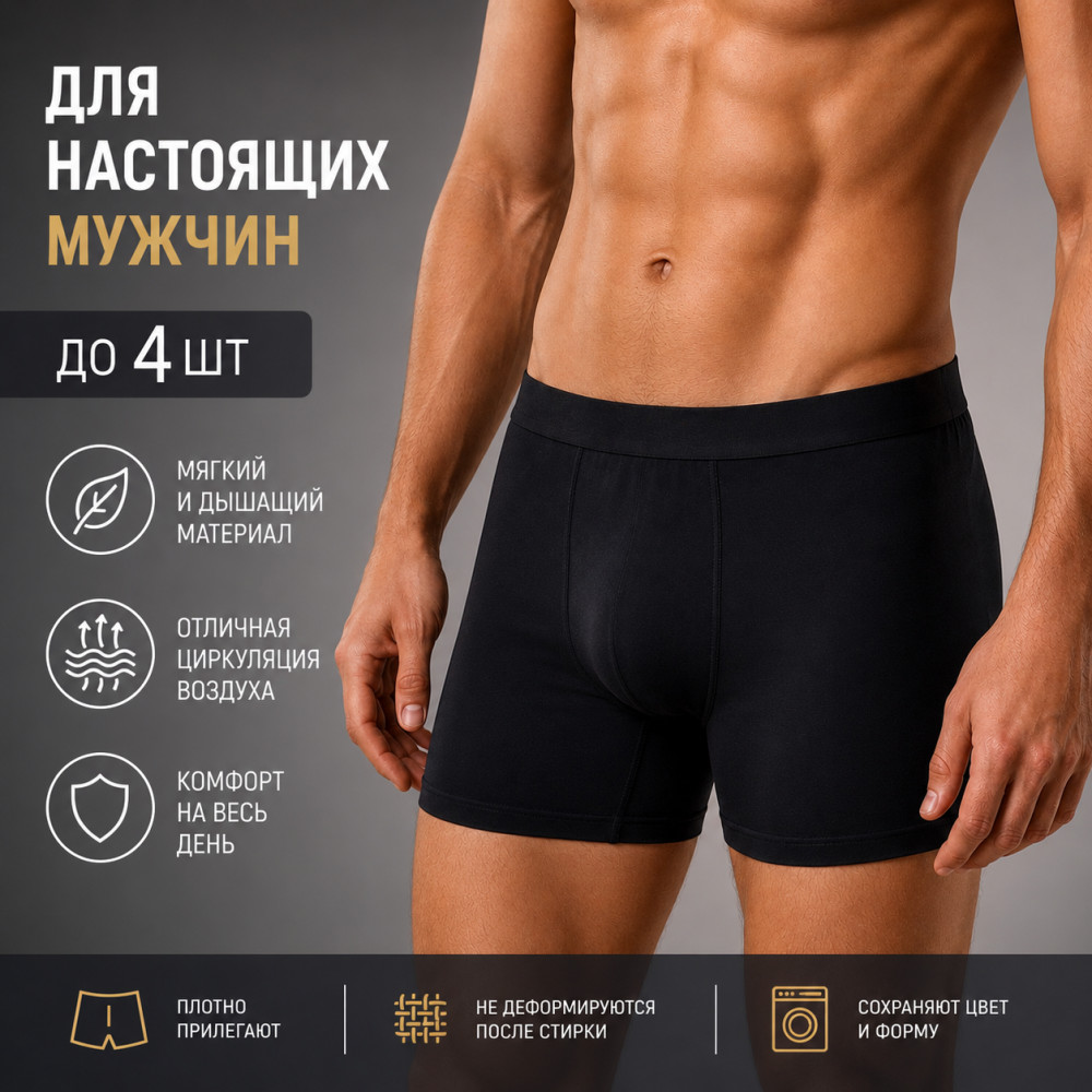 Мужские трусы 4 шт в наборе | LUXOR_KZ