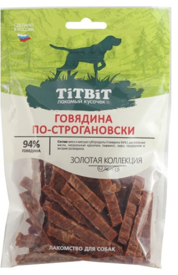Говядина по-строгановски лакомство для собак Золотая коллекция 150 г 028537