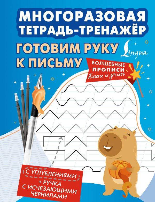 Готовим руку к письму. Многоразовая тетрадь-тренажёр | Волшебные прописи. Пиши и учись
