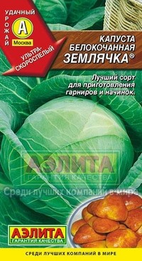 Семена. Капуста белокочанная «Землячка», 0,3 г