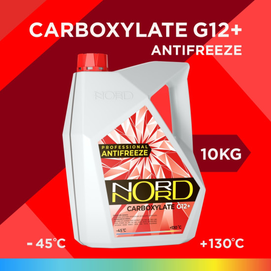 Антифриз NORD CARBOXYLATE красный (розовый) G-12+ 10 л