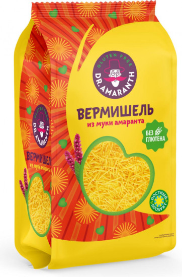 Макароны из муки амаранта без глютена «DR.AMARANTH» Вермишель, 250г