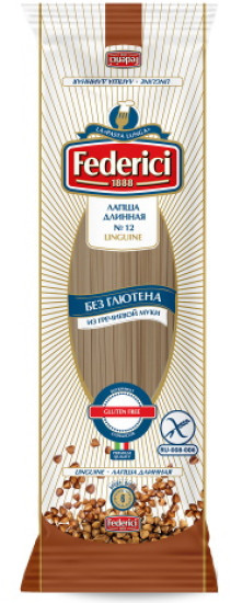 № 12 Linguine (Лапша длинная) без глютена из гречневой муки, 250г