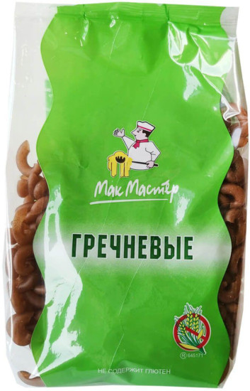 Гречневые макароны Рожок безглютеновые, Макмастер, 300 г