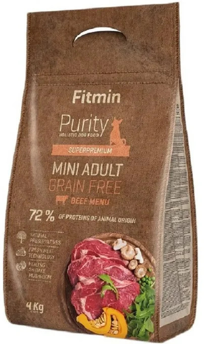 Сухой беззерновой корм Purity GF Adult Mini для взрослых собак мелких пород, с говядиной | Fitmin