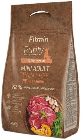 Сухой беззерновой корм Purity GF Adult Mini для взрослых собак мелких пород, с говядиной