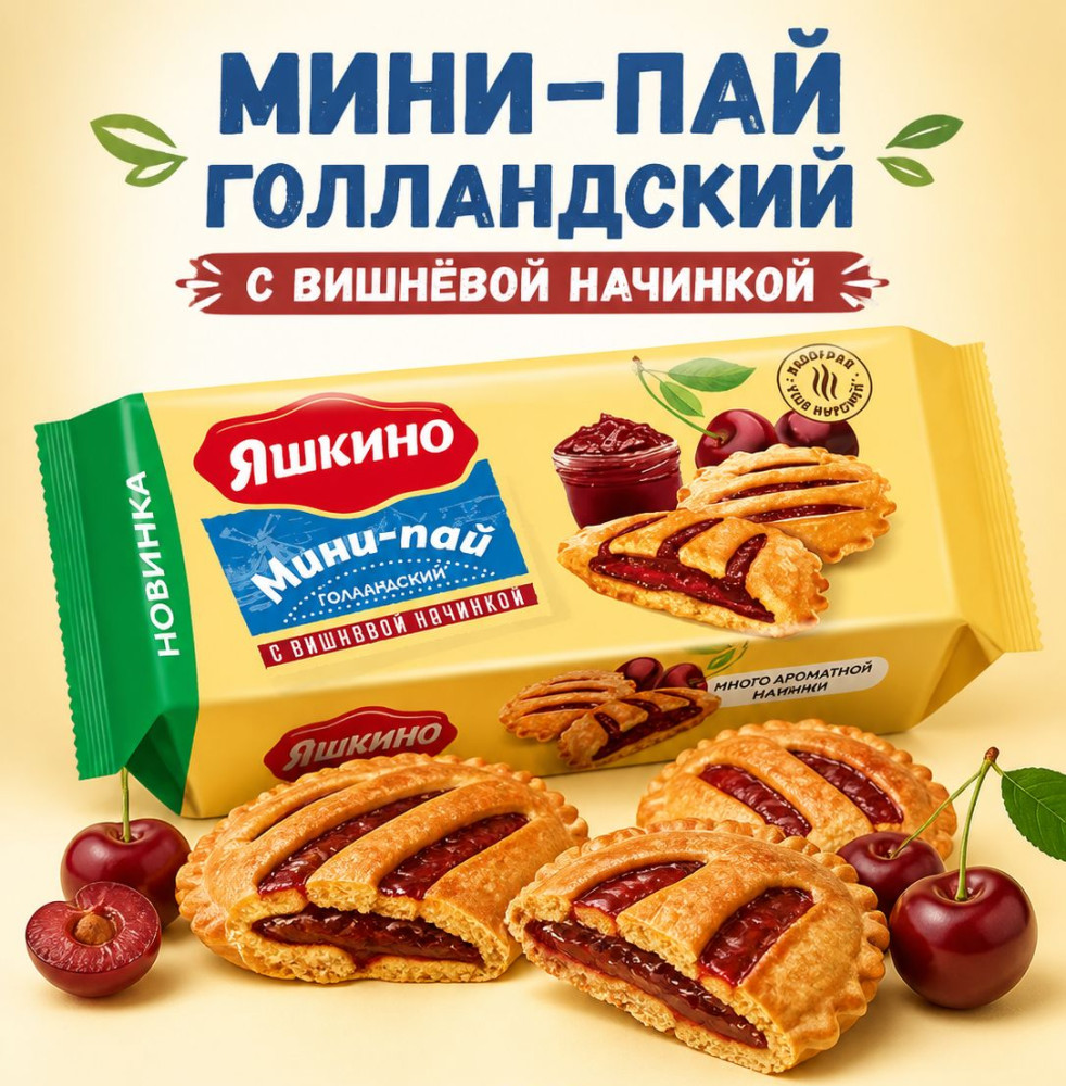 Печенье с вишнёвой начинкой «Мини-пай голландский» | Яшкино