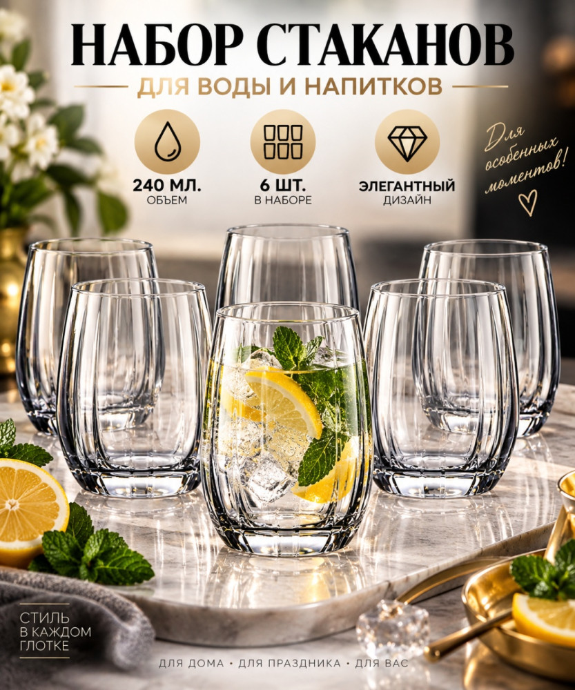 Набор стаканов для сока и воды Linda