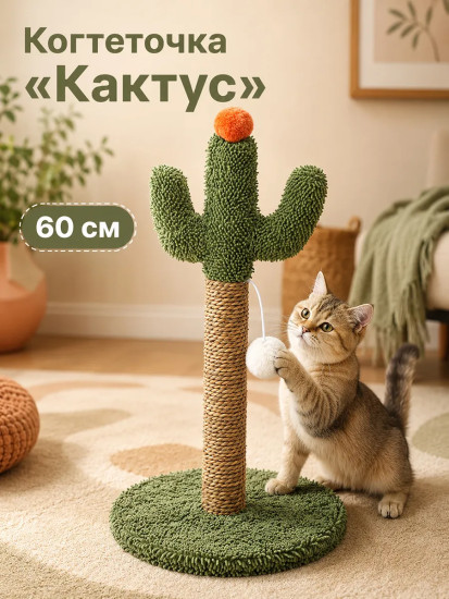 Когтеточка напольная для кошек «Кактус»
