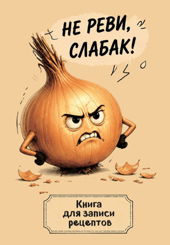 Книга для записи рецептов «Злой лук» | Кулинария. Книги для записи рецептов