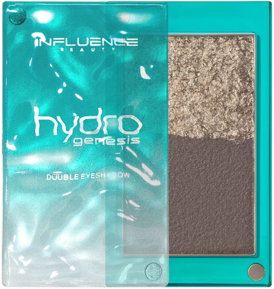 Тени для век «Beauty Hydrogenesis Double Eyeshadow», оттенок 01 Коричневый | Influence Beauty