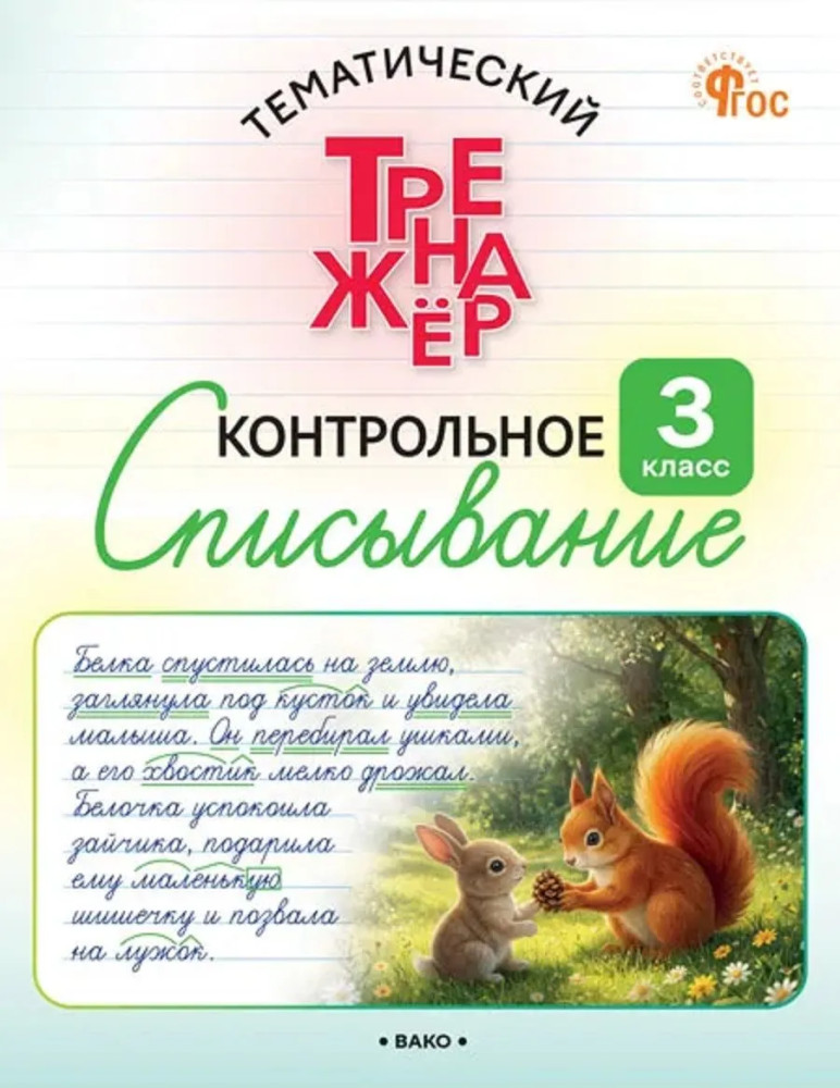Контрольное списывание. 3 класс | Тематический тренажёр