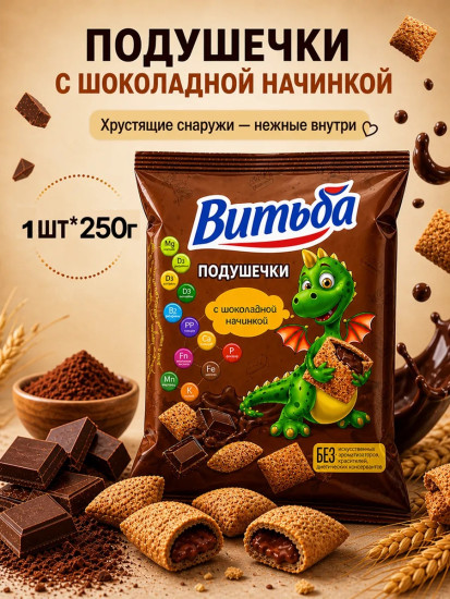 Подушечки с шоколадной начинкой