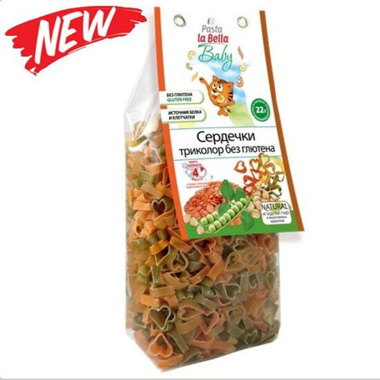 Макароны Сердечки триколор