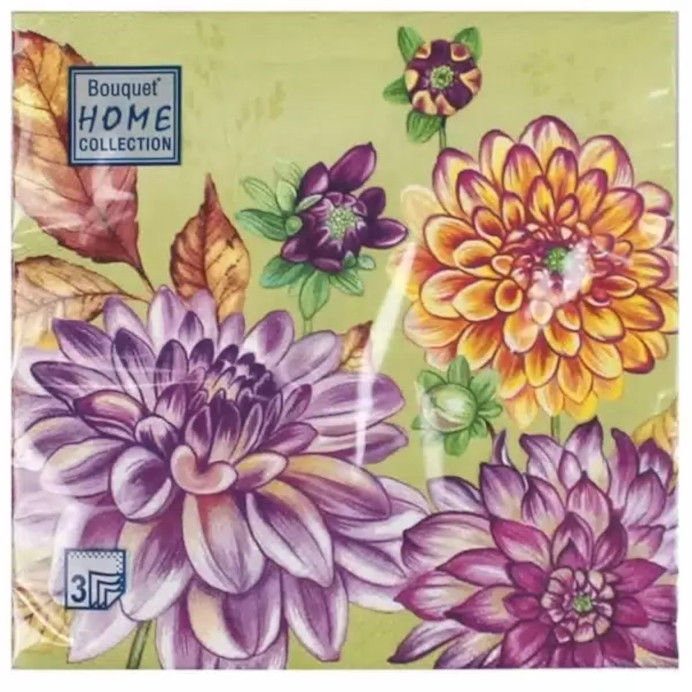 Набор салфеток бумажных «Георгины» | Home collection. Classic | Art Bouquet