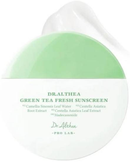 Лёгкий солнцезащитный крем green tea fresh sunscreen SPF50+ PA++++ | Dr. Althea
