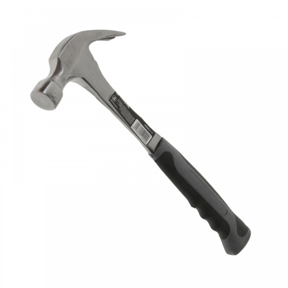 Молоток-гвоздодер «TUNDRA premium» цельнометаллический, двухкомпонентная рукоятка, круглый боек, 500 г. | Premium | Tundra