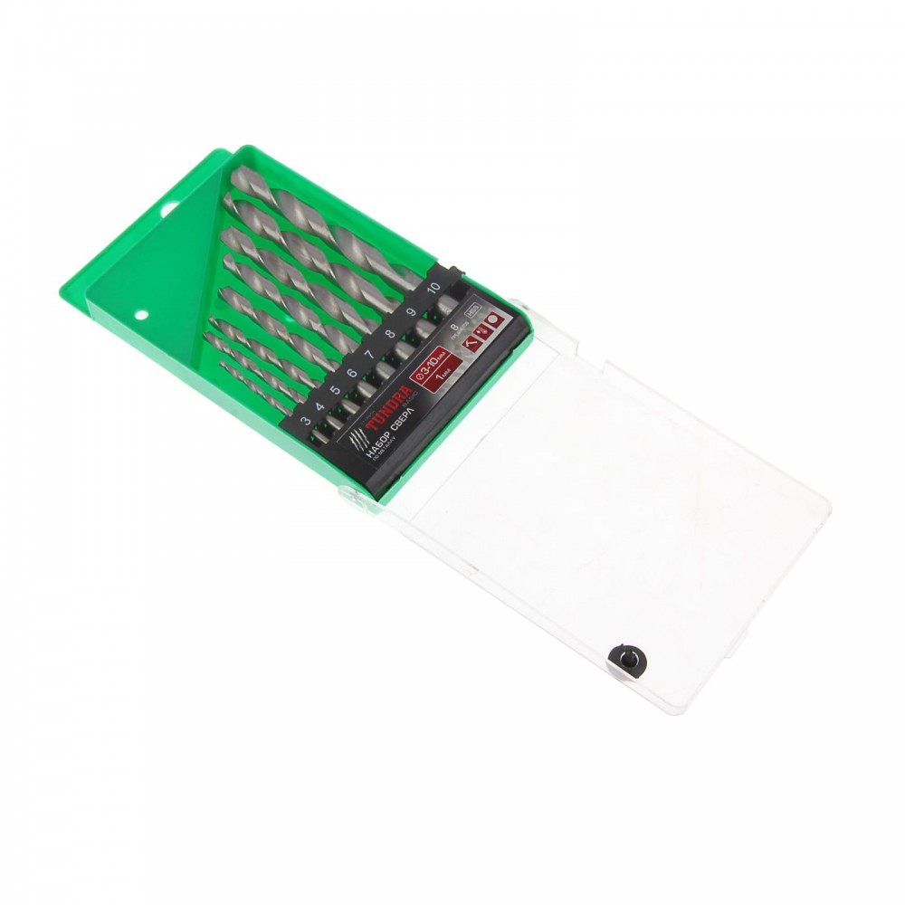 Набор сверл «TUNDRA basic» сталь HSS, 8 предметов, 3-10 мм. через 1 мм | Basic | Tundra