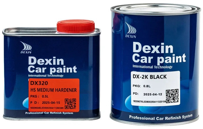 Акриловая краска 2К ТOYOTA 202 черный 0,8L + отвердитель X320HS 0.4L | DEXIN