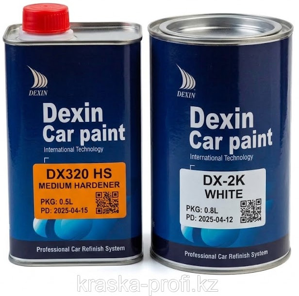 Акриловая краска 2К ТOYOTA 202 ,белый 0,8L + отвердитель X320HS 0.4L | DEXIN