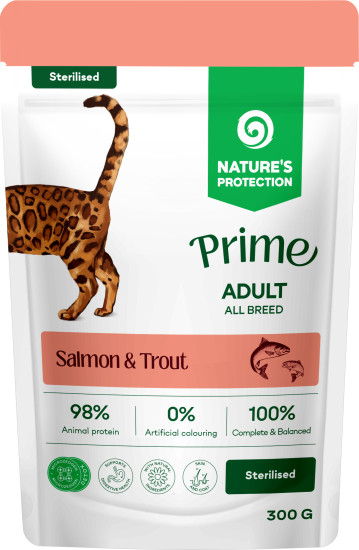 Prime Sterilised Adult Cats All Breeds Salmon & Trout пауч для стерилизованных кошек с лососем и форелью