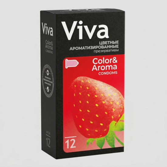Презервативы VIVA 12 цветные ароматизированные COLOR&AROMA