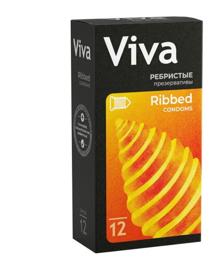Презервативы VIVA ребристые RIBBED 12 шт