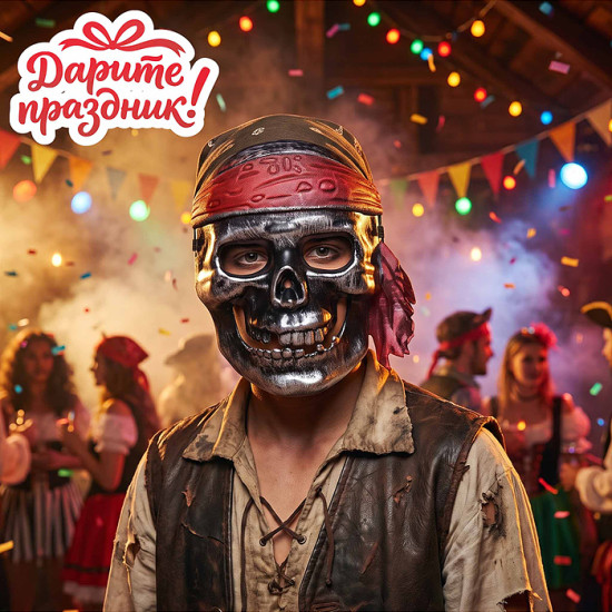 Маска карнавальная «Череп пирата»