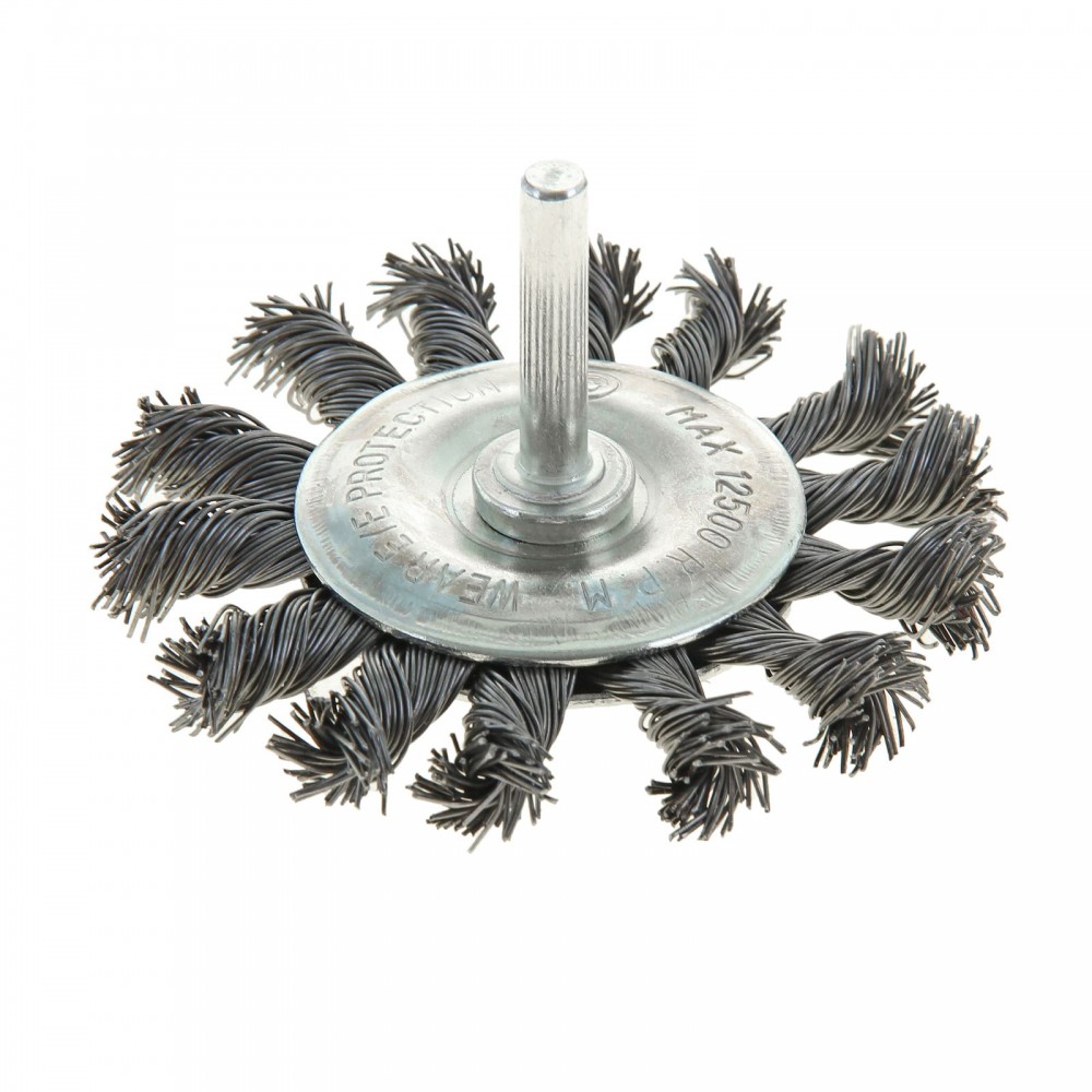 Щетка металлическая «TUNDRA basic» для дрели, шпилька крученая "плоская" 75 мм | Basic | Tundra