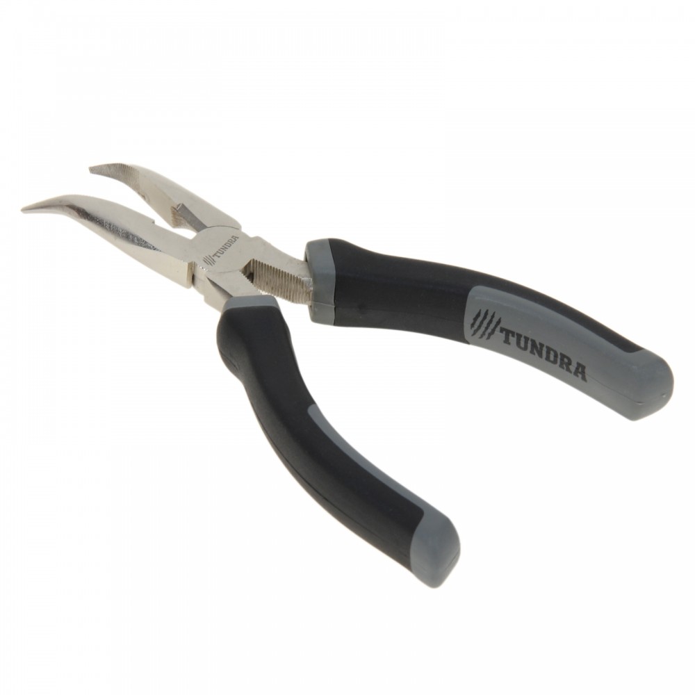 Длинногубцы изогнутые «TUNDRA premium» никелированные 160 мм | Premium | Tundra