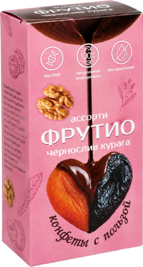 Конфеты Фрутио ассорти Курага, Чернослив с грецким орехом в шоколадной глазури