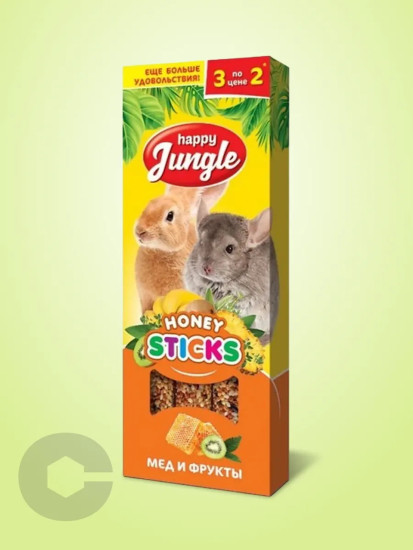 Лакомство для грызунов Палочки медовые с фруктами